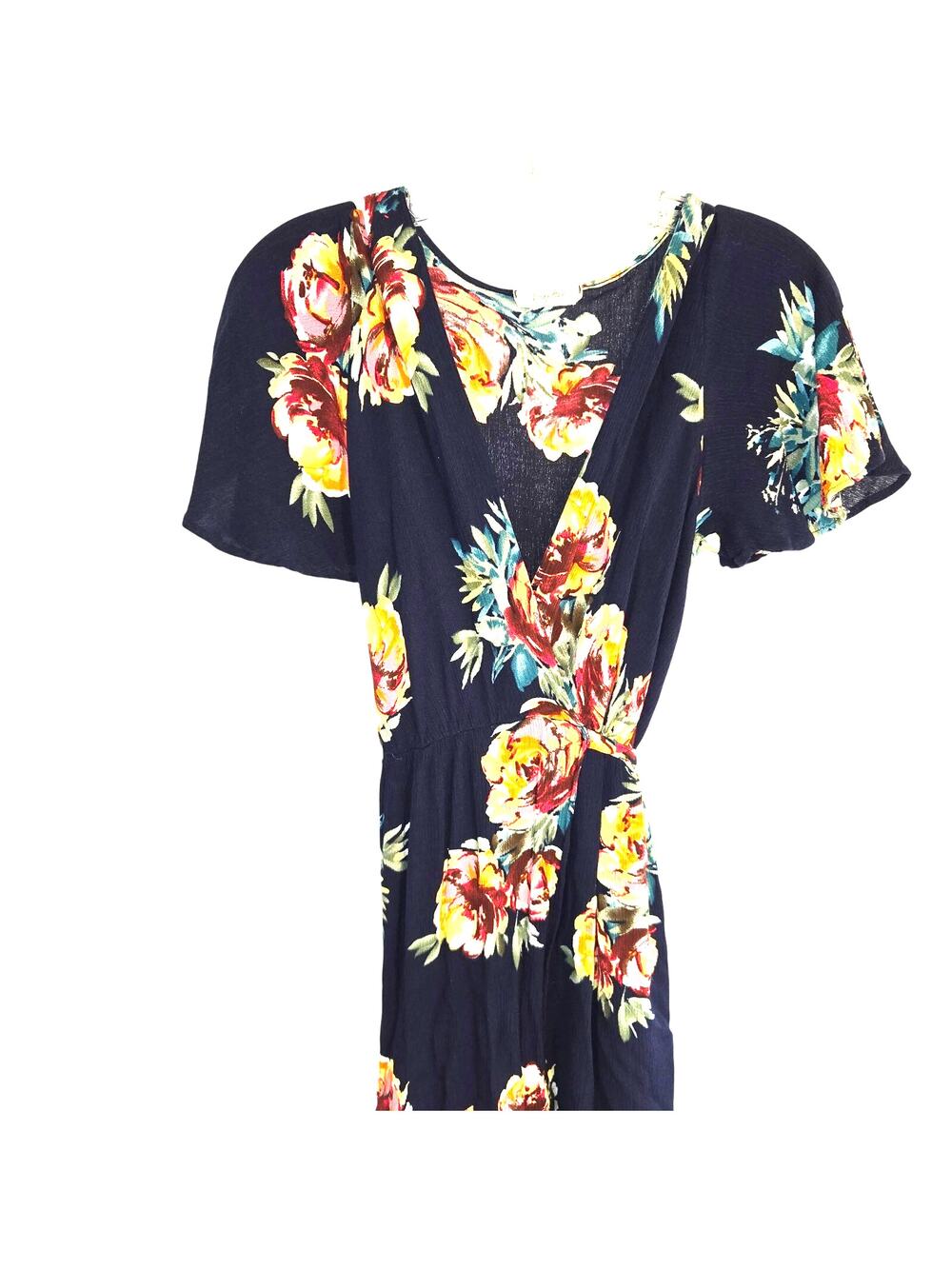 Spring Haze Small  Blue Women's Short Sleeves Hi Low Sun Dress Miss Size 4 6 S